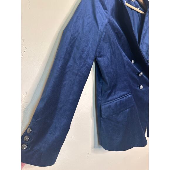 White House Black Market Navy Velvet Blazer 14 - Picture 2 of 7